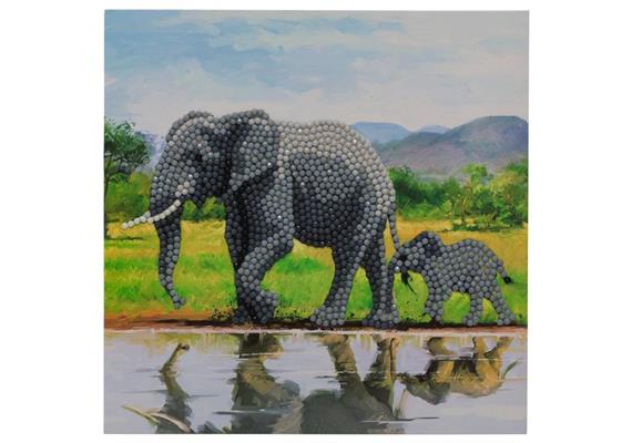 Elefant, Karte 18x18cm Crystal Art