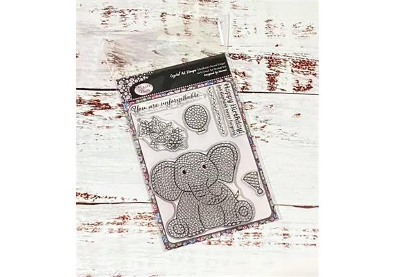 Elephants Never Forget, Crystal Art A6 Stamp Set