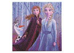 Elsa, Anna & Olaf aus "Die Eiskönigin", Bild 30x30cm Crystal Art Kit