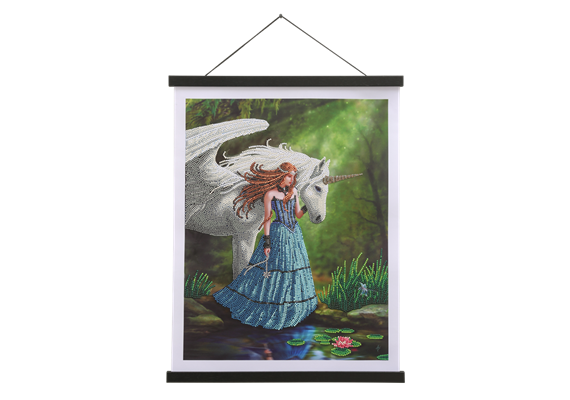 Enchanted Pool, Crystal Art Scroll 35x45cm