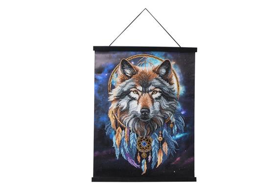 Enchanted Wolf, Crystal Art Scroll 40x50cm