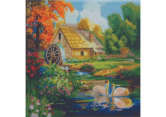 Enchanting Water Mill, 30x30cm Crystal Art Kit