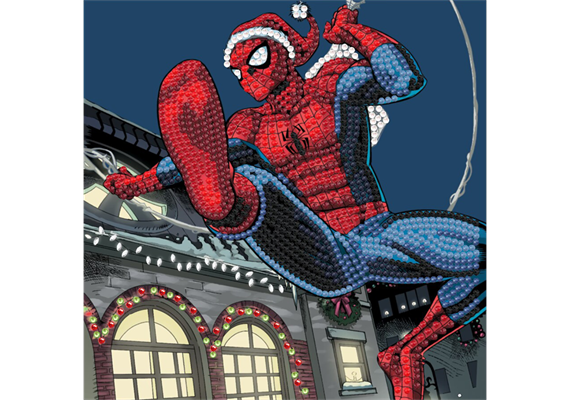 Festive Spiderman, Karte 18x18cm Crystal Art