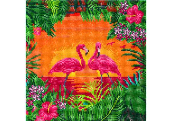 Flamingos, 30x30cm Crystal Art Kit