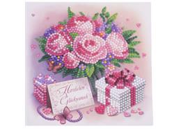 Floral Wishes, Crystal Art Card Kit 15cmx15cm