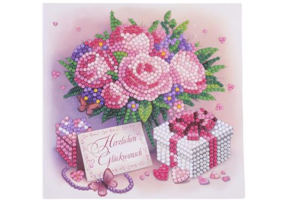 Floral Wishes, Crystal Art Card Kit 15cmx15cm