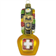 Glas Ornament Glocke mit Schleife und CH Kreuz
