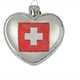 Glas Ornament Herz mit CH Kreuz