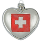 Glas Ornament Herz mit CH Kreuz