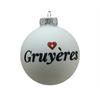 Glas Ornament Kugel Gruyères, matt weiss 5.5cm