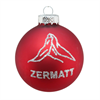 Glas Ornament Kugel Zermatt, rot glänzend