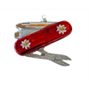 Glas Ornament Messer mit Edelweiss
