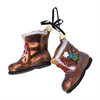 Glas Ornament Stiefel mit Edelweiss und Enzian