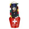 Glocke rot 7.7cm, Band bestickt Edelweiss & Enzian