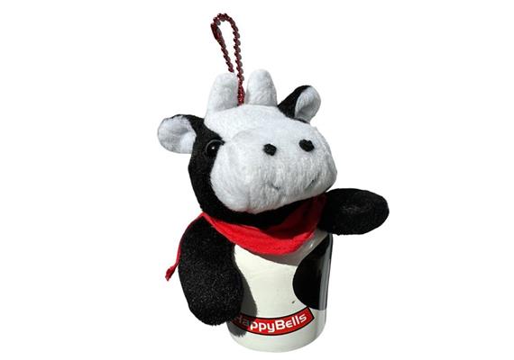 Glocken HappyBells Kuh, Grösse L, rot, schwarz, weiss, mit Magnet