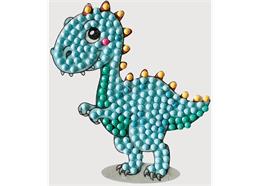 Glücklicher Dino, Sticker 9x9cm Crystal Art Motiv