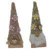 Gnom klein sitzend mit Blumen, 18 cm, 2 assortiert