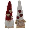 Gnom sitzend, rot/weiss, 18 cm, 2 assortiert