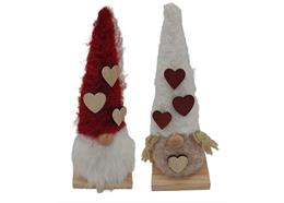 Gnom sitzend, rot/weiss, 18 cm, 2 assortiert