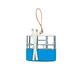 Gondel blau mit Ski aus Metall 11.0 x 7.5 x 4.5 cm