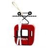 Gondel rot mit Ski aus Metall 11.0 x 6.5 x 4.0 cm