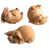 Grosses Schwein aus Harz, 12 cm, 3 assortiert