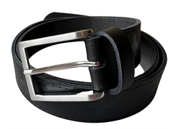 Gürtel Rindleder schwarz mit Schweizerkreuze, 110cm - Swiss Made