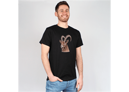 Herren T-Shirt Steinbock, schwarz, XXL