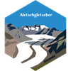 Hexagonsticker Aletschgletscher