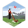 Hexagonsticker Alphornbläser - Grüezi Switzerland