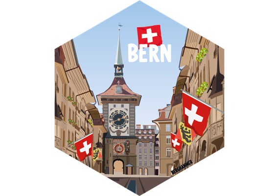 Hexagonsticker Bern Zytglogge