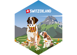 Hexagonsticker Bernhardiner - Schweiz