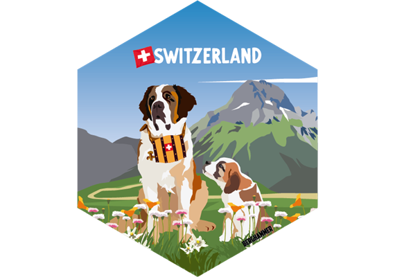Hexagonsticker Bernhardiner - Schweiz