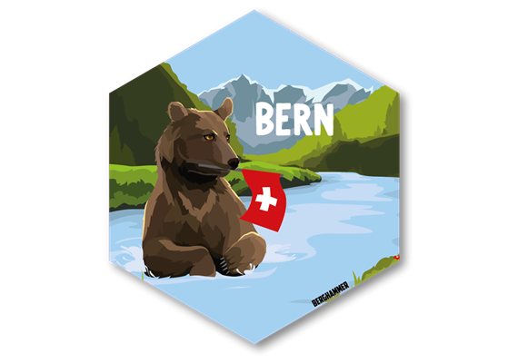 Hexagonsticker Braunbär Bern