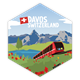 Hexagonsticker Davos Berglandschaft mit Zug