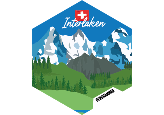 Hexagonsticker Interlaken Eiger, Mönch, Jungfrau