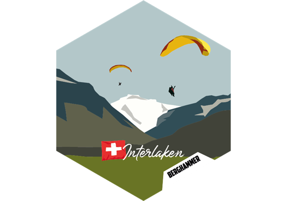 Hexagonsticker Interlaken Paraglider
