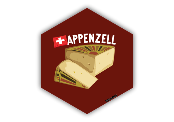 Hexagonsticker Käse - Appenzell