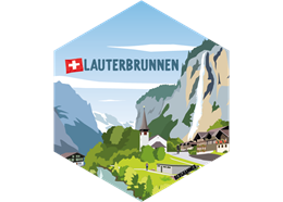 Hexagonsticker Lauterbrunnen