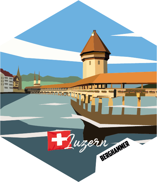 Magnete Frigorifero 3D Luzern Svizzera - Souvenir Con Cigno In Resina - 7x6 Cm - Decorazione Casa E Cucina