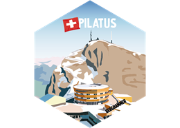Hexagonsticker Pilatus Bergstation