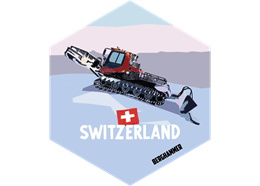 Hexagonsticker Pistenraupe - Switzerland