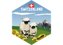 Hexagonsticker Schwarznasenschaf - Switzerland