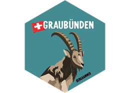 Hexagonsticker Steinbock - Graubünden