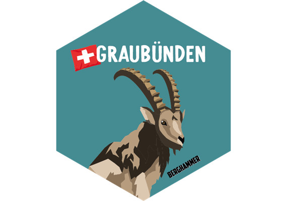 Hexagonsticker Steinbock - Graubünden