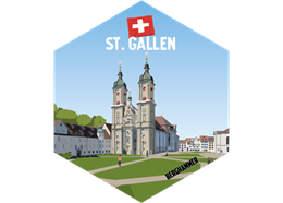 Hexagonsticker Stiftskirche Kloster St. Gallen