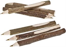 Holz Ast Kugelschreiber - Haselnuss mit Rinde 15 cm mit Ausfräsung