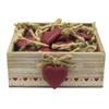 Holz Box mit roten Herzen, 14 x 14.5 cm