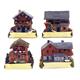 Holz Häuser Chalet Sommer, 4 assortiert