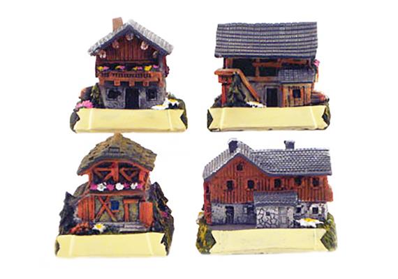 Holz Häuser Chalet Sommer, 4 assortiert